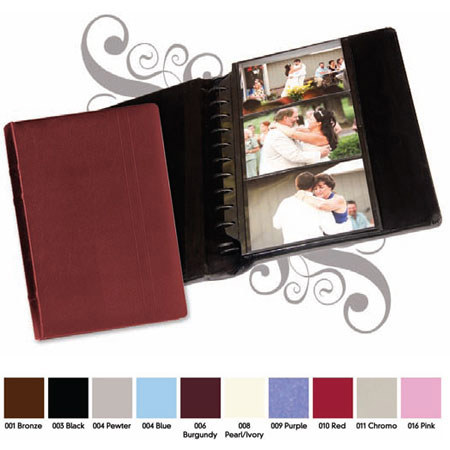 Leather Album Designs Preview Series High Strength Multi Ring Album, Holds 120 4x5" or 5x5" Photos Two per Page, Blue Euroleather Covers.