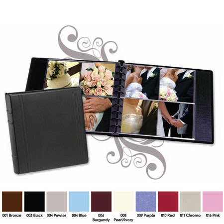 Leather Album Designs Preview Series High Strength Multi Ring Album, Ivory Euroleather Covers, Holds 400 4x6" or 6x6" Photos Four per Page.