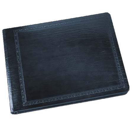 Leather Album Designs Corina Pro Series Library Bound Album, 15 Pages holds 30-12x8" Photos, Midnight Blue Cover and Black Pages with Black Gilding.
