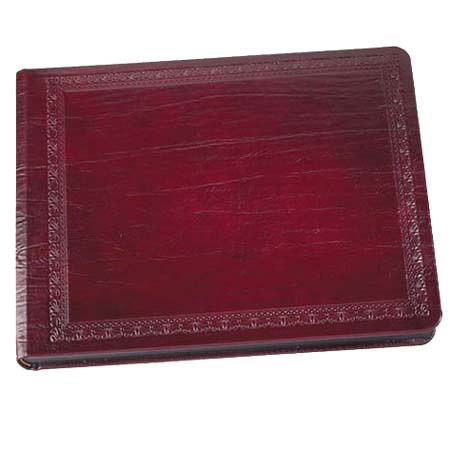 Leather Album Designs Corina Pro Series Library Bound Album, 20 Pages holds 40-12x8" Photos, Burgundy Cover and Black Pages with Black Gilding.