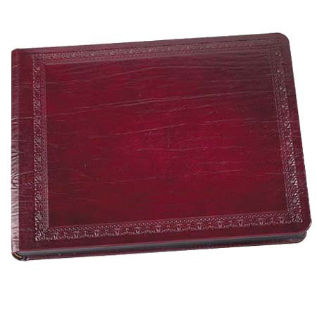 Leather Album Designs Corina Pro Series Library Bound Album, 25 Pages holds 50-12x8" Photos, Burgundy Cover and Black Pages with Black Gilding.