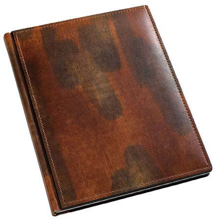 Leather Album Designs Prestige Flush Series Library Bound Album, 20 Pages holds 40-10x10" Photos, Multi-shade Brown Bounded Leather Covers and Black Pages with Black Edging.