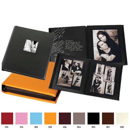 Leather Album Designs Regency Series Spiral Bound Album, 18 Pages holds 36-5x7" Photos, Bronze Cover and Black Pages with a 3.25x3.25" Window on Front Cover.