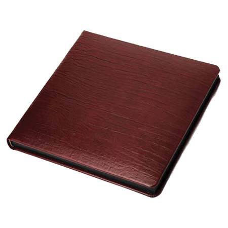 Leather Album Designs Corina Pro Series Library Bound Album, 20 Pages holds 40-11x14" Photos, Burgundy Cover and Black Pages with Black edging.