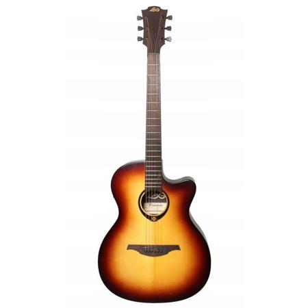 Lag Tramontane 70 Auditorium Cutaway Solid Sitka Spruce Guitar, Brown Sunburst