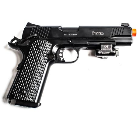 Laser Ammo KWA 1911 MKII Recoil Enabled Airsoft Training Pistol with Red Laser