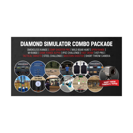 Laser Ammo Diamond Smokeless Range Simulator Combo Package with Short-Throw Camera, 2024