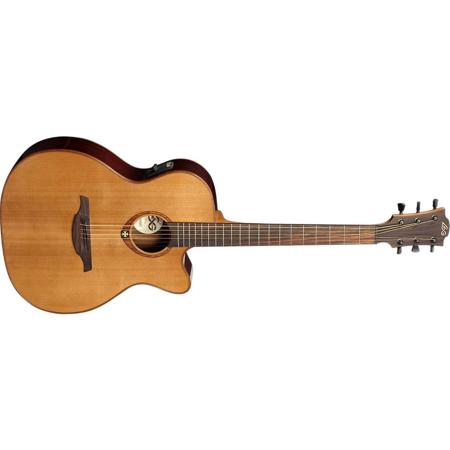 Lag Tramontane T100ACE Auditorium Cutaway Acoustic-Electric Guitar