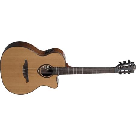 Lag Tramontane TN300A14CE Nylon Cutaway Acoustic/Electric Guitar, French Satin