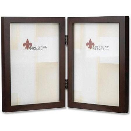 Lawrence 755657D Hinged Wood Frame Two 5x7in Walnut