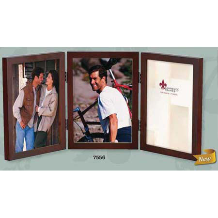 Lawrence 755657T Hinged Wood Frame Three 5x7in Walnut