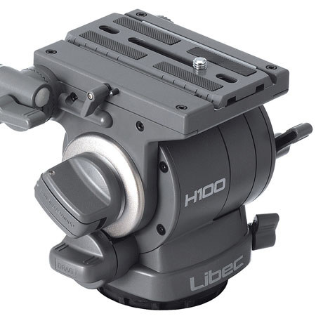 Libec H100 Video Fluid Head with PH-7 Pan Arm Handle & Camera Plate, Supports Up to 55.0 lbs