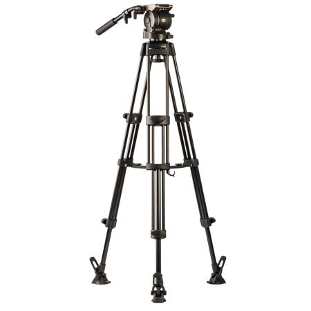 Libec HS-150 3-Section Al Tripod w/H15 Dual Base Fluid Head & BR-2B Mid Spreader
