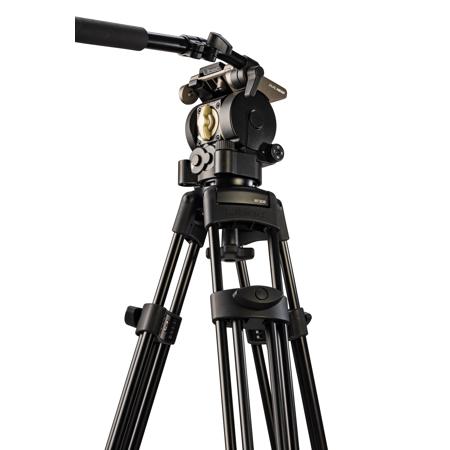 Libec HS-150 3-Section Al Tripod w/H15 Dual Base Fluid Head & BR-2B Mid Spreader