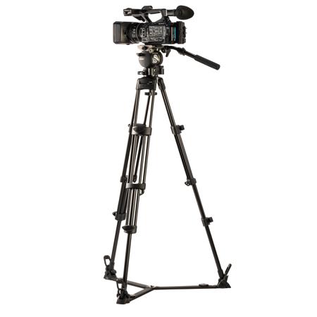 Libec HS-250 3-Section Al Tripod, H25 Dual Base Fluid Head, SP-2B Floor Spreader