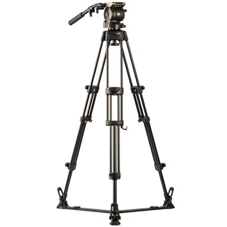 Libec HS-350 3-Section Al Tripod, H35 Dual Base Fluid Head, SP-2B Floor Spreader