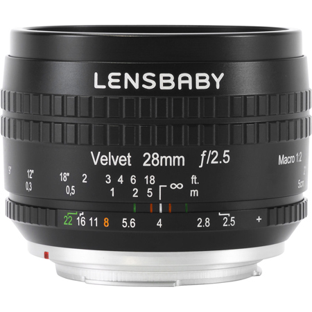 Lensbaby Velvet 28 28mm f/2.5 Lens for Canon RF, Black
