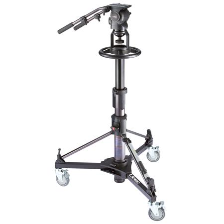 Libec RSP-850PD(B) Professional Pedestal System for Outside Broadcasting with RH-P85 Head, P110B Pedestal, Extra PH-8B Handle, Supports 55 lbs (Includes DL-8B Dolly)