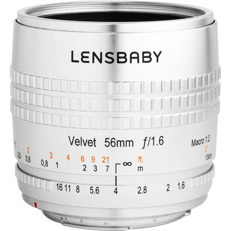 Lensbaby Velvet 56 56mm f/1.6 Lens for Canon RF, Silver