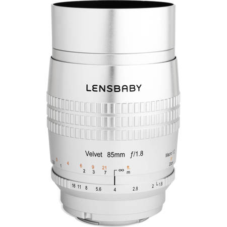 Lensbaby Velvet 85 85mm f/1.8 Lens for Canon RF, Silver