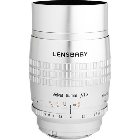 Lensbaby Velvet 85 85mm f/1.8 Lens for Nikon F, Silver