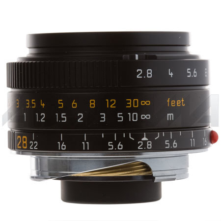 Leica 28mm f/2.8 Elmarit-M ASPHERICAL 6-BIT Compact Wide Angle Manual Focus Lens for the M System, Black.