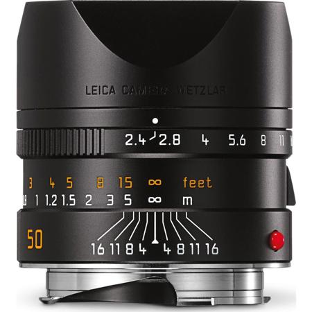 Leica 50mm f/2.4 Summarit-M, Manual Focus (6-Bit Coded) Lens for M System - Black.
