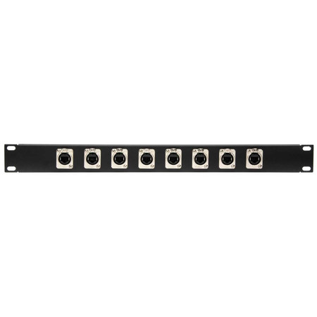 My Custom Shop 8XRJ45 8-Port RJ45 CAT5e Feed-Through Panel w/Neutrik NE8FDP, 1RU
