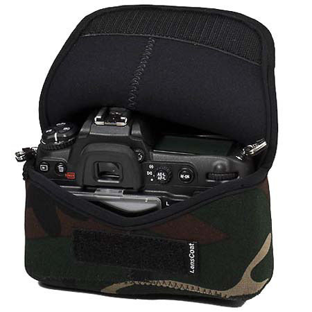 LensCoat Neoprene Body Bag, Designed for a Camera Body Without Lens - Forest Green Camo
