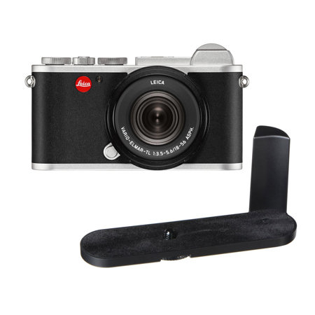 Leica CL Mirrorless Digital Camera, Silver 18-56mm f/3.5-5.6 ASPH Lens, Grip