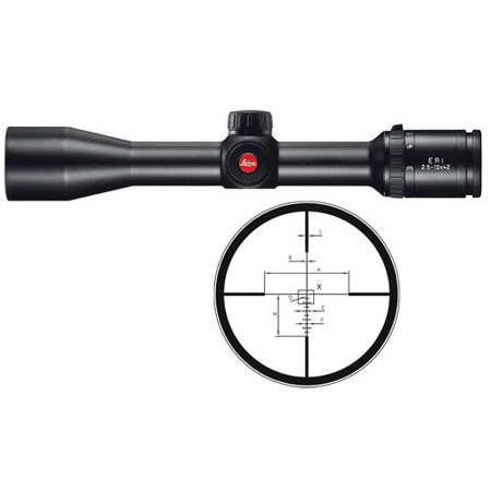 Leica 2.5-10x42 ER i Riflescope, Illum Ballistic Reticle with Rail, 30mm Tube