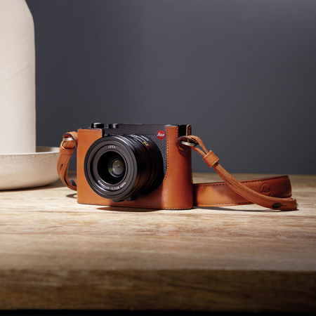 Leica Leather Half Case for Q3 Digital Camera, Cognac 19652