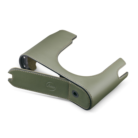 Leica Leather Half Case for Q3 Digital Camera, Olive Green 19653