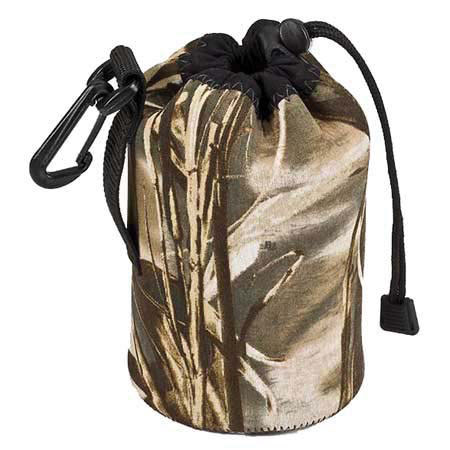 LensCoat Soft Neoprene LensPouch Bag, Small Wide (4"D X 5"L) - Realtree Advantage Max4 HD
