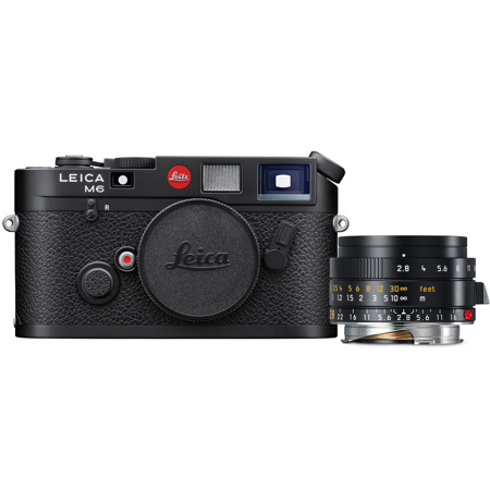 Leica M6 35mm Film Rangefinder Camera, with 28mm f/2.8 Elmarit-M Lens, Black