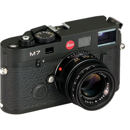 Leica M7 0.72 35mm Rangefinder Camera Body, 50mm f/2 Lens, Black, USA