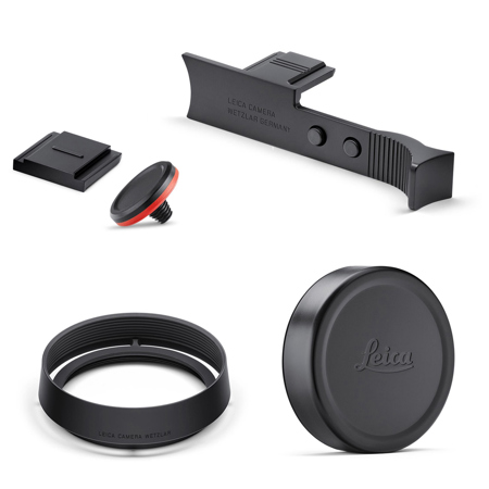Leica Aluminum Accessory Kit for Q3 Compact Digital Camera, Black with Thumb Support, Soft Release Button, Lens Hood, Lens Cap, Hot Shoe Cover
