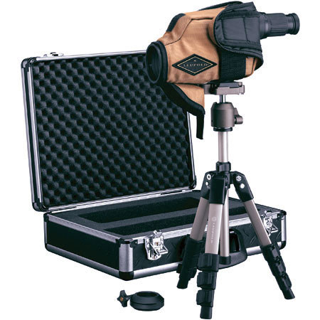 Leupold Golden Ring 60mm HD High Definition Flouride-Based Spotting Scope Kit, with 12x-40x Zoom Eyepiece, Tripod & Case - Brown Version