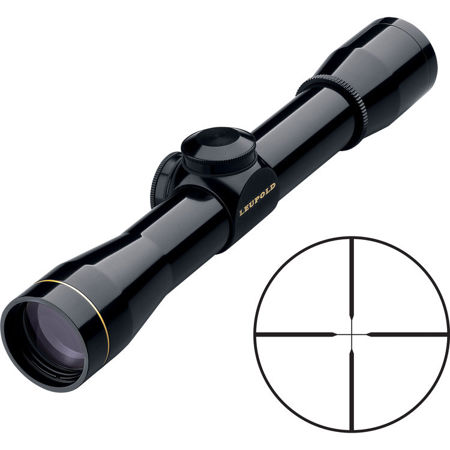Leupold 4x28 FX-I Rimfire Riflescope, Duplex Reticle, Capped Turrets, Glossy