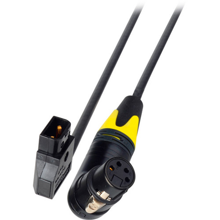 Laird 5' PowerTap Male to Right Angle 4-Pin XLR Female 12V DC Power Cable