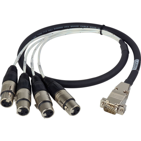 Laird 3' Premium HD15 to XLR Female Analog Audio I/O Breakout Cable