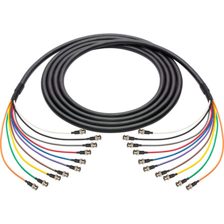 Laird Gepco VS10230 6' 3G/HD-SDI 10-Ch Thin Profile BNC Video Snake Cable, Black