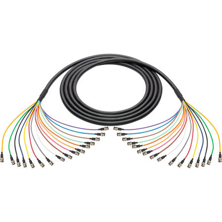 Laird 16-Channel 3G/HD-SDI BNC Thin Profile 23AWG Snake Cable 3'
