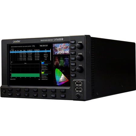 Leader ZEN-W Series LV5600W 7" Full HD Touchscreen LCD Waveform Monitor with WebRTC, Supports 4K/12G-SDI/HDR/IP/JPEG-XS