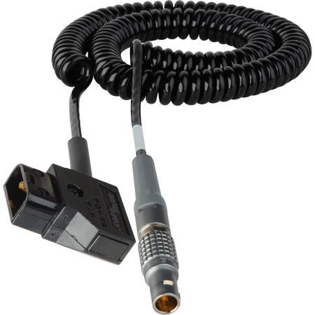 Laird 2-5' Lemo 2B 6-Pin Male to AB Power Tap 12 VDC Coiled Power Cable