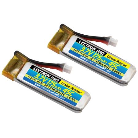 COMMON SENSE RC Lectron Pro 3.7V 175mAh 45C Li-Po Battery, 2-Pack