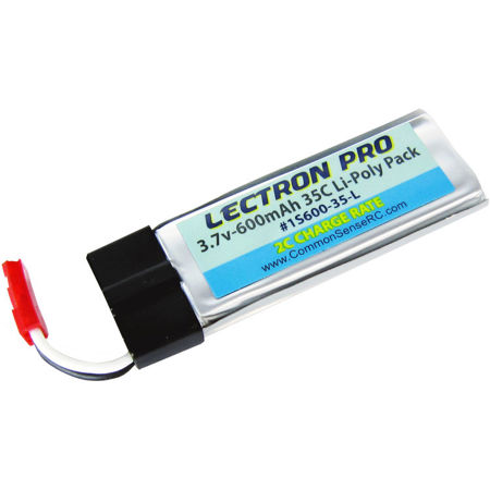 COMMON SENSE RC Lectron Pro 3.7V 600mAh 35C Li-Po Battery with JST Connector