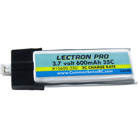 COMMON SENSE RC Lectron Pro 3.7V 600mAh 35C Li-Po Battery with UMX Connector