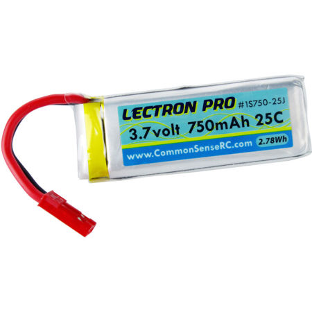 COMMON SENSE RC Lectron Pro 3.7V 750mAh 25C LiPo Battery with JST Connector