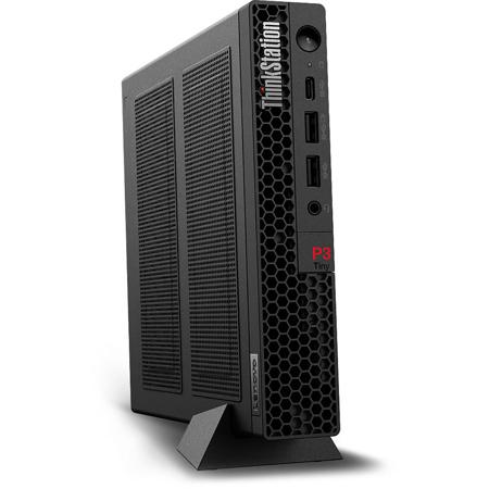 Lenovo ThinkStation P3 Tiny Workstation, Intel Core i7-13700T 1.4GHz, 16GB RAM, 512GB SSD, NVIDIA T400 4GB, Windows 11 Pro, Black